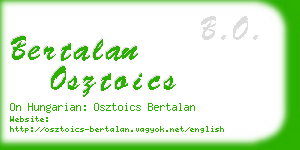 bertalan osztoics business card